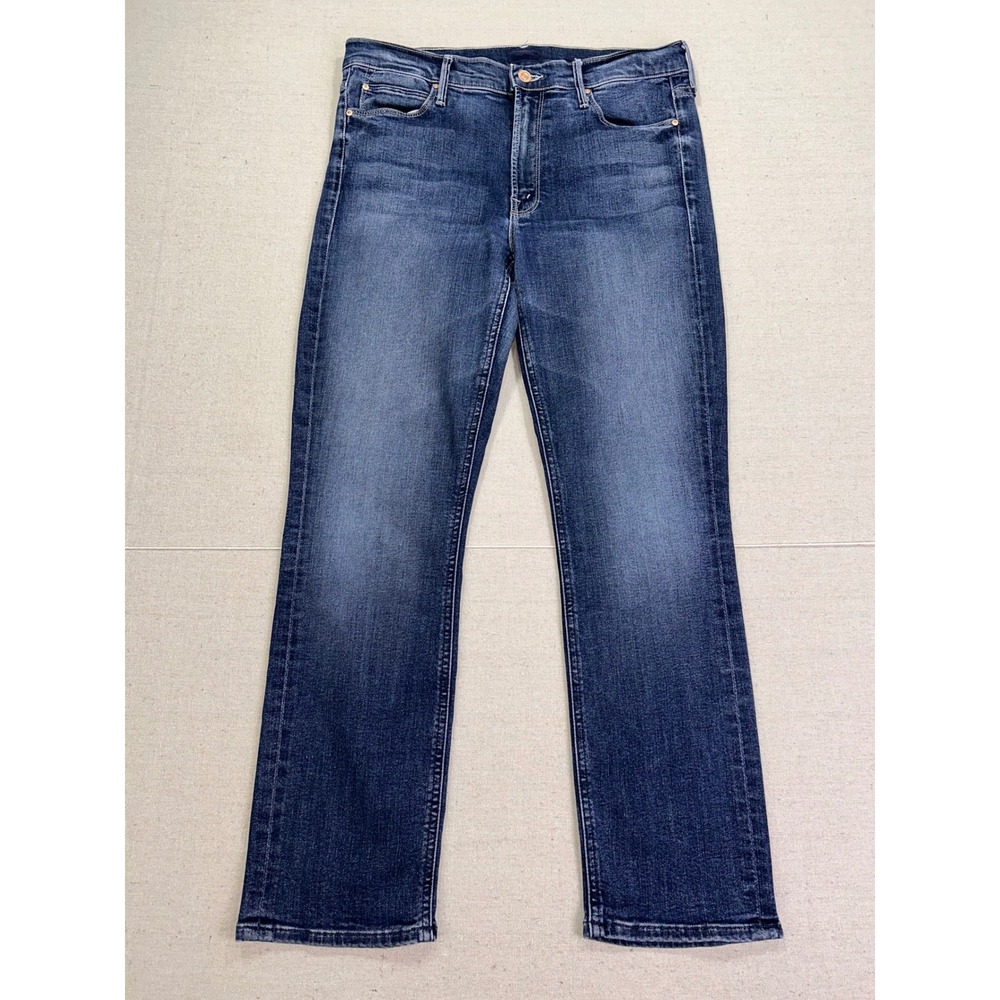 Mother The Mid Rise Dazzler Ankle Jeans On The Edge Blue Straight Leg Size 30 - Picture 11 of 13